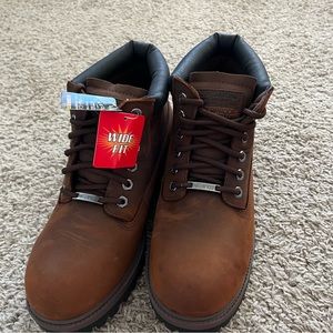 Brown sketcher work boots